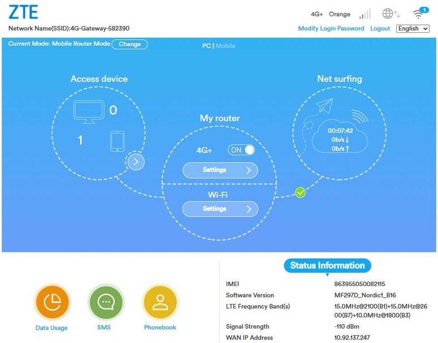 Router LTE Cat.12 ZTE MF297D * 600Mb/s * AGREGACJA * WiFi6 * NORDIC