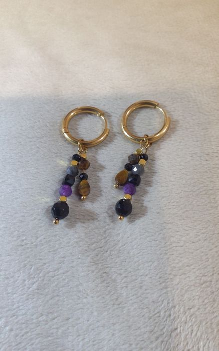 Kolczyki z kamieniami  naturalnymi