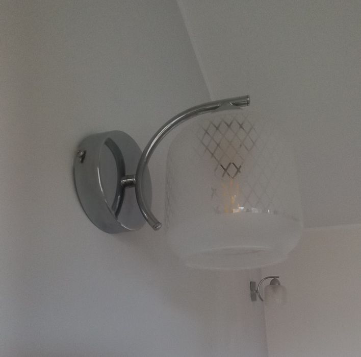 Kinkiety Lampy para 2 kolor srebrny ze szklanym kloszem