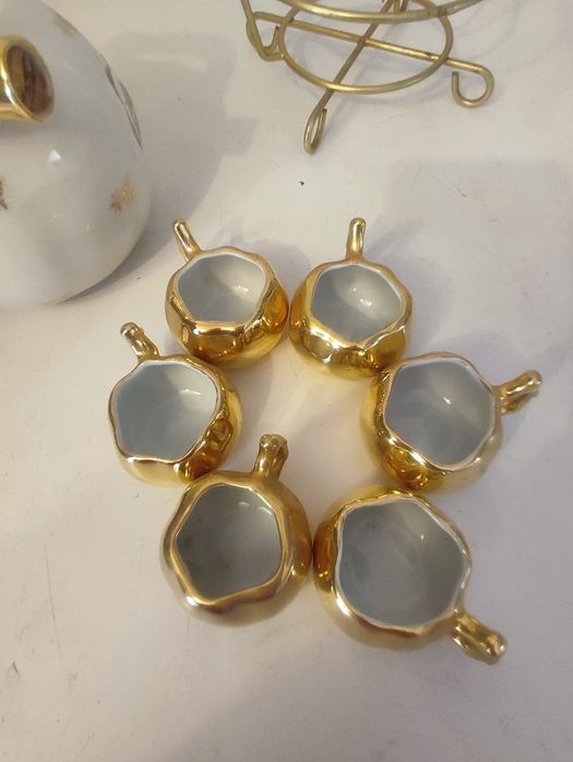 “Conjunto de porcelana francesa St. Lubin France dourado à mão – vinta