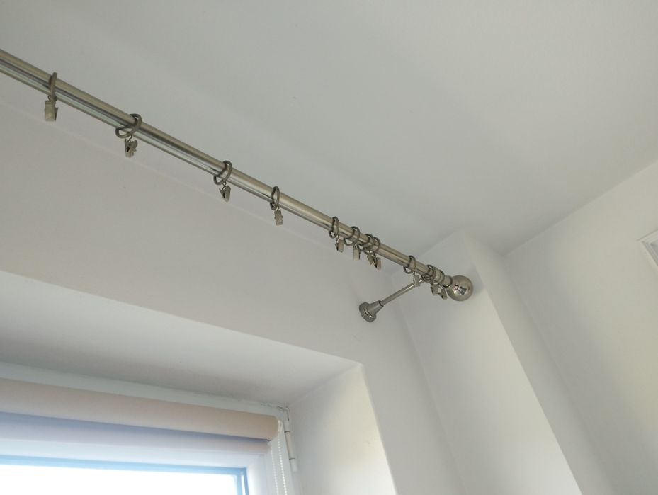 Karnisz 2,30m srebrny pojedynczy
