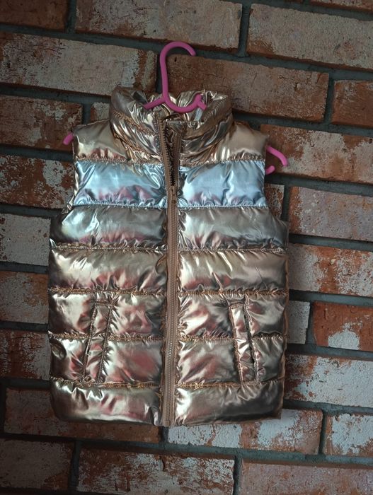 Kamizelka puchowa Sinsay, metaliczna, rozmiar 110, BDB-