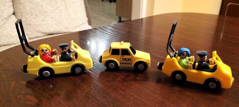 zestaw 99 auto taxi taksówka tory kolejka drewniana garaż miasto