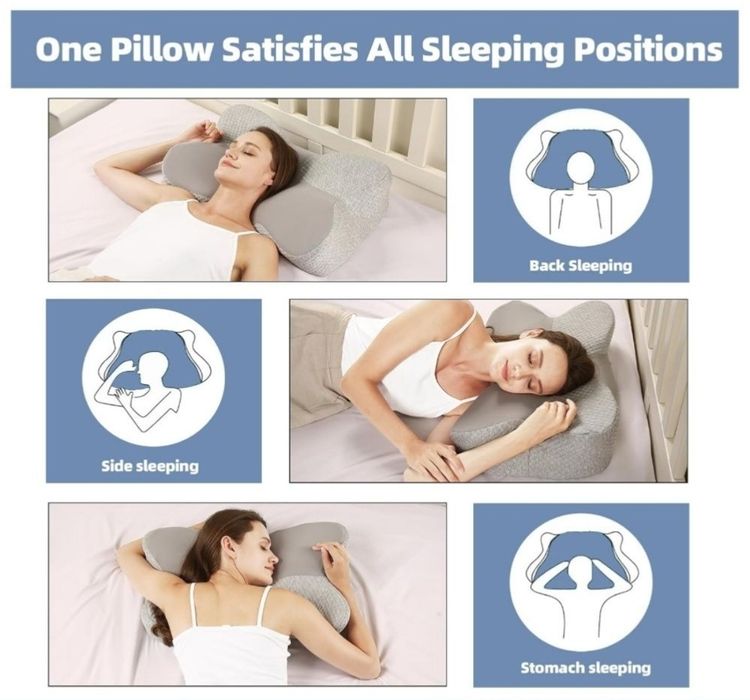 Poduszka ortopedyczna z pamięcią, do spania na boku, plecach, brzuchu