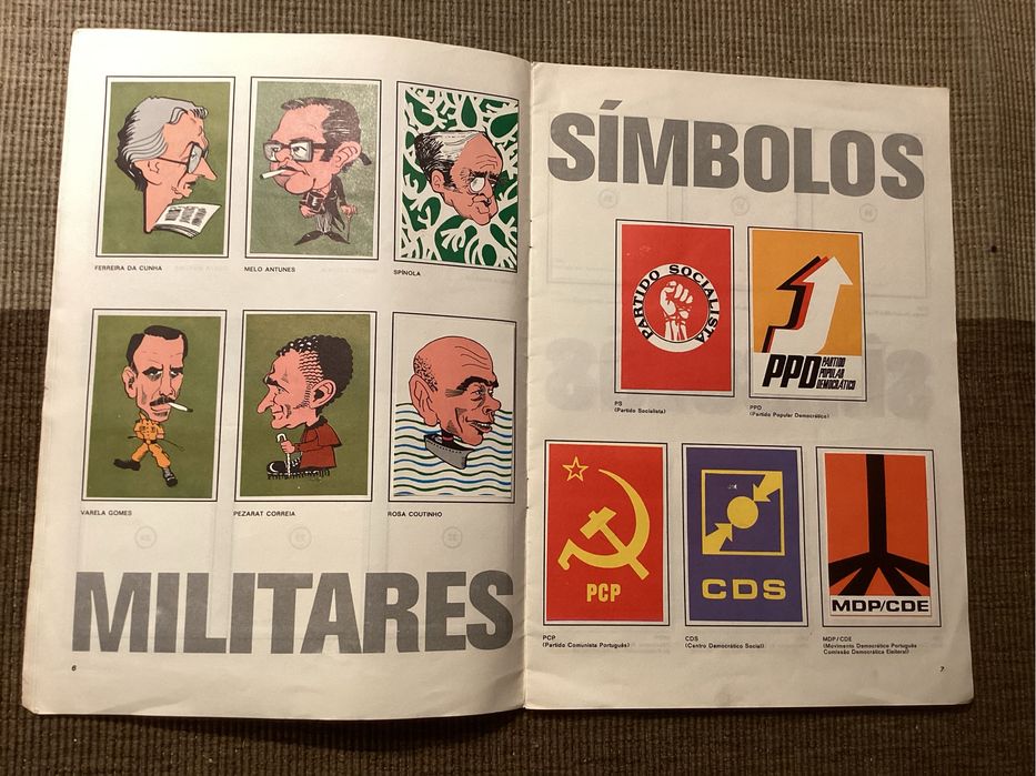 Caderneta de cromos GENTE DE QUEM SE FALA. Políticos 1974/75. Rara.