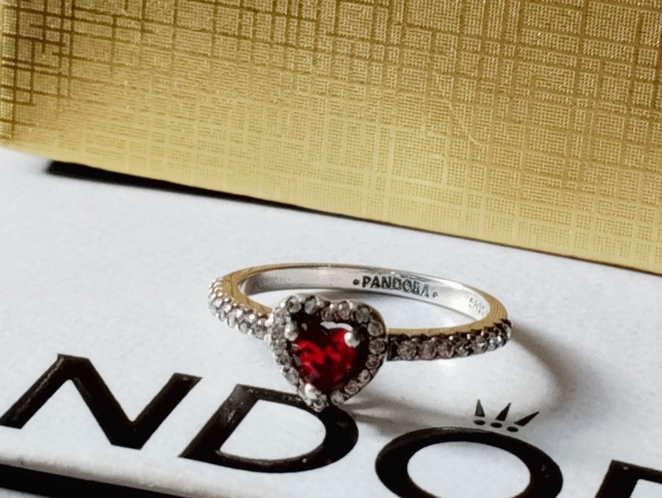 Nowy pierścionek Pandora ALE 925S 18 serce cyrkonie