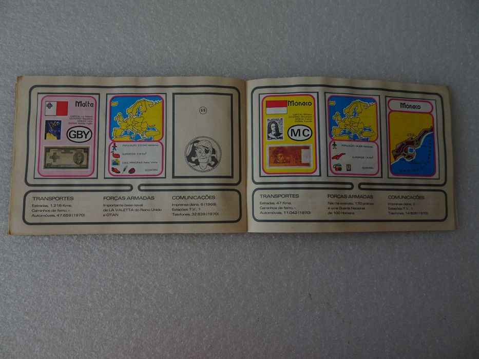 Caderneta de cromos Europa Geográfica, Política e Económica (Faltam 37 cromos dos 99)
