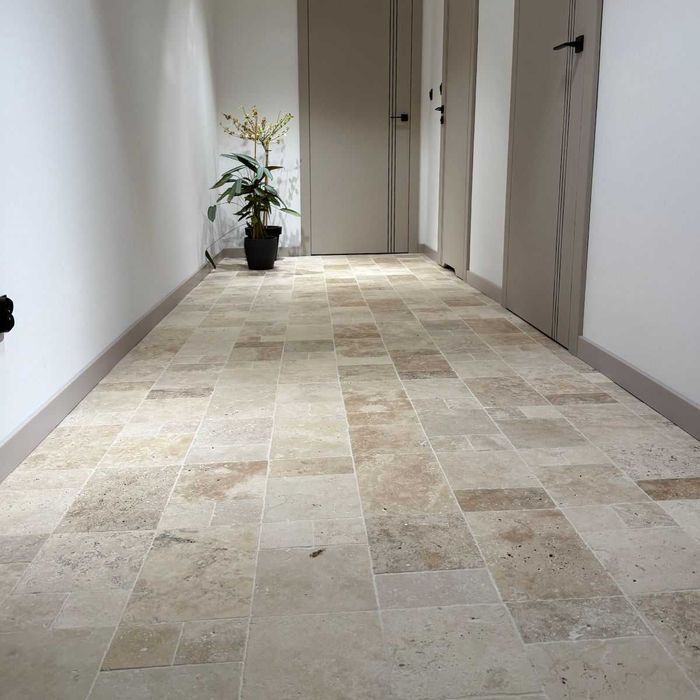 Płytki Trawertyn Classic Light Piccolo bębn komplet 0,720 m2 JAPANDI rzymski mała mozaika bezowy płytka