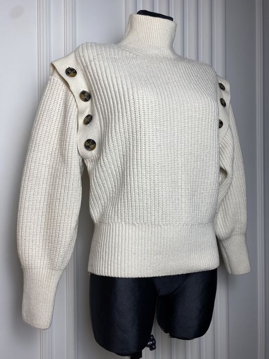 Sweter - kamizelka golf kremowy 34 XS S H&M miękki casual