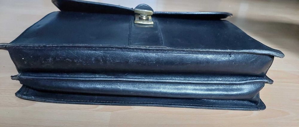 Unikatowa, duża skórzana teczka/ aktówka, Vintage!