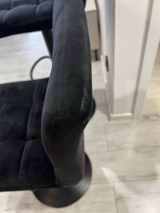 Hokery do kuchni - czarny welur