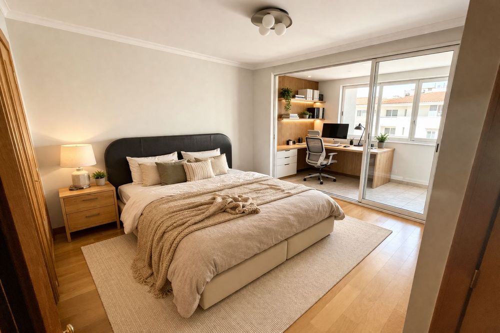 King bed with frame and mattress