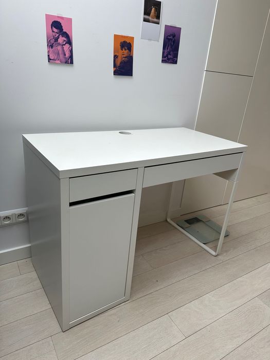 Biurko IKEA białe z szufladą i szafką — dobry stan