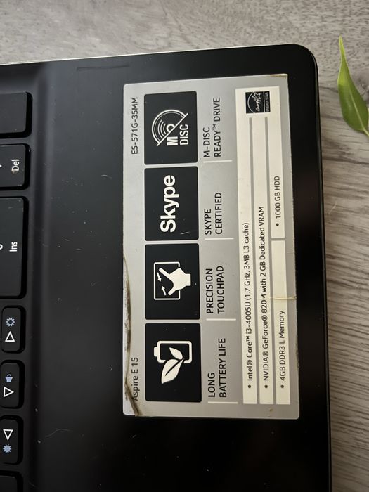 Laptop Acer Aspire E5 - 571G w bardzo dobrym stanie + torba, zasilacz