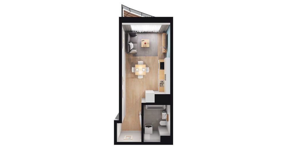 1-pokojowe mieszkanie 25m2 + balkon