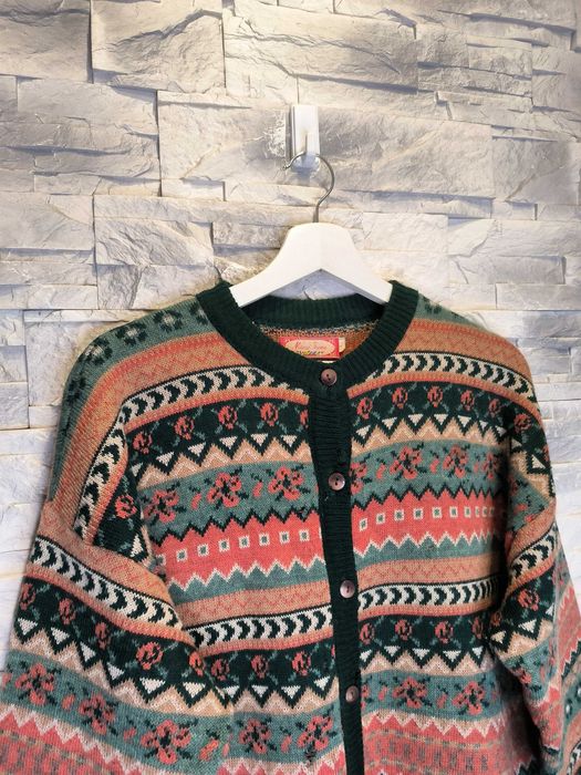 Sweter Kardigan Marie Theme Damski Wełniany Wełna Vintage Rozpinany