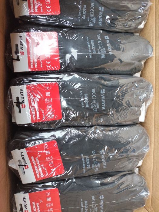 Акция! Перчатки,рукавицы рабочие Würth Black PU размер 9р,10р