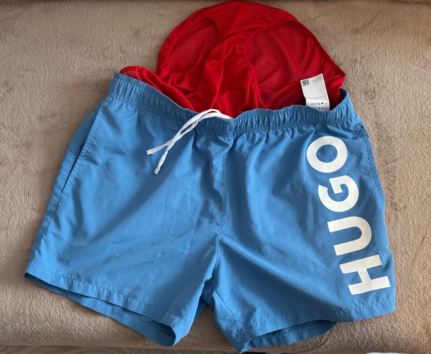 Пляжні чоловічі шорти HUGO BOSS, ОРИГІНАЛ, блакитні, розмір L