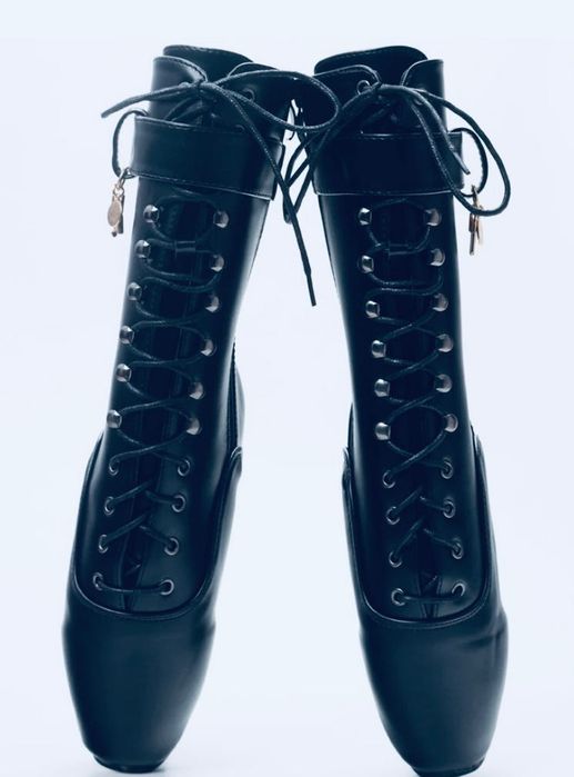 Czarne wysokie botki baleriny szpilki 20 cm ballet boots pole dance