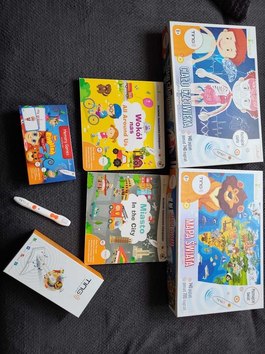 Mówiący długopis TING 2 książki + 2 gry + karty nauki angielskiego