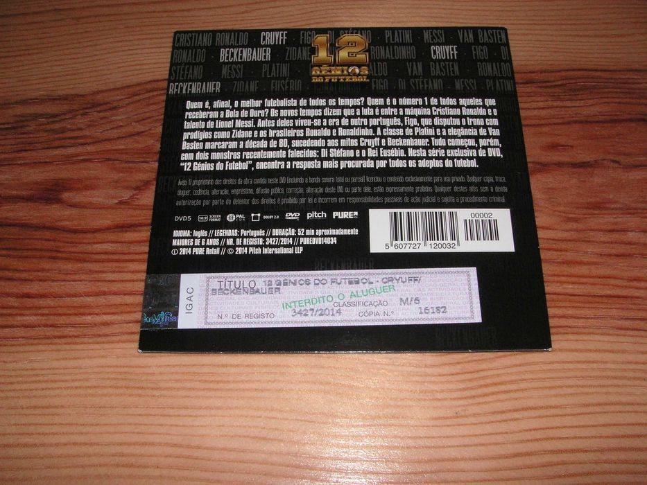 DVD ´S 12 Génios do Futebol  - Colecção Completa (Selados)