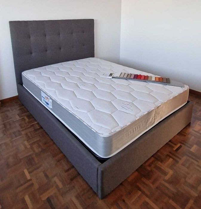 Camas de Casal Estofadas de Luxo 199€ Disp. em Várias Cores! 190x140m!