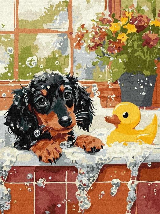 Malowanie po numerach - Kąpiel z kaczuszką 30x40cm Ideyka ,300x15 mm