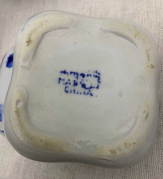 Lote 4 Peças Porcelana Chinesa Azul e Branco - Dragão & Paisagens