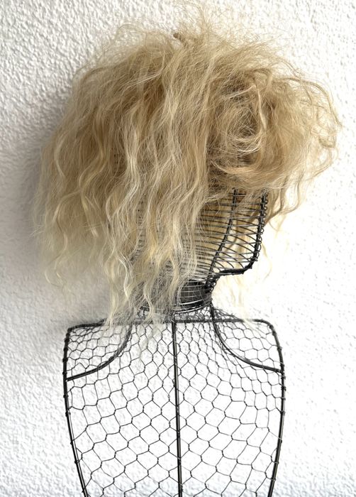 Premium Ultra włosy doczepiane, topper, tupet z grzywką, blond 293.
