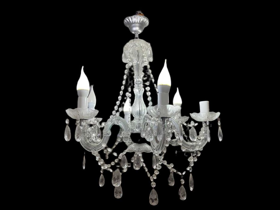 Lampa żyrandol glamour typ kryształowy, chrom do salonu, sypialni