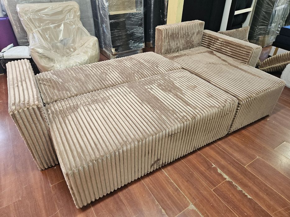 Narożnik Kanapa Sofa Gruby Sztruks Dostawa Cała Polska