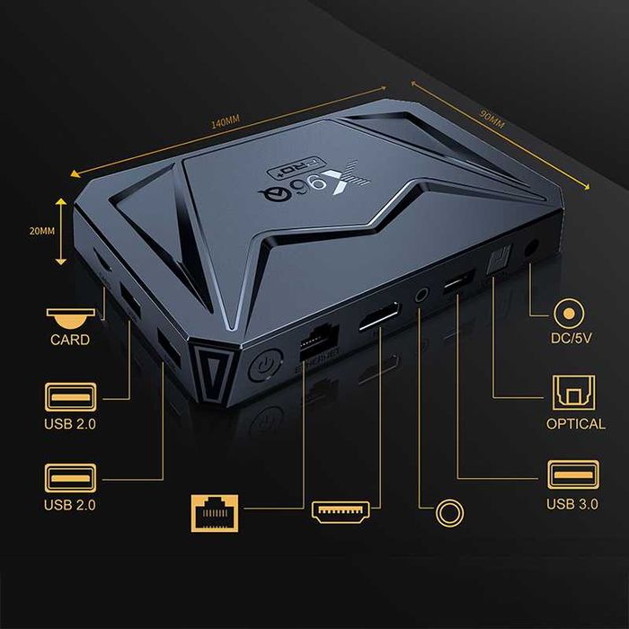 Смарт ТВ приставка X96Q Pro+ Plus 4/32 Гб Smart TV Box Android 14