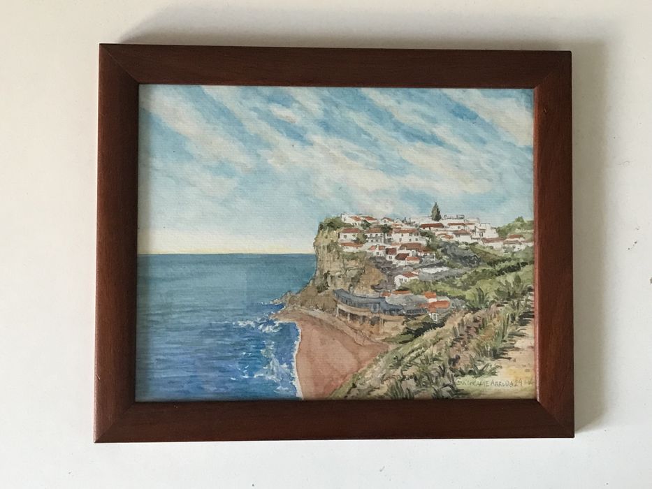 Pintura Azenhas do mar aguarela