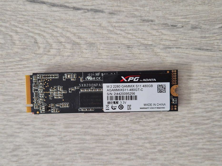 M.2 SSD диск 480GB ADATA XPG Gammix S11 з буфером (NVMe\PCI-e 3.0 x4)