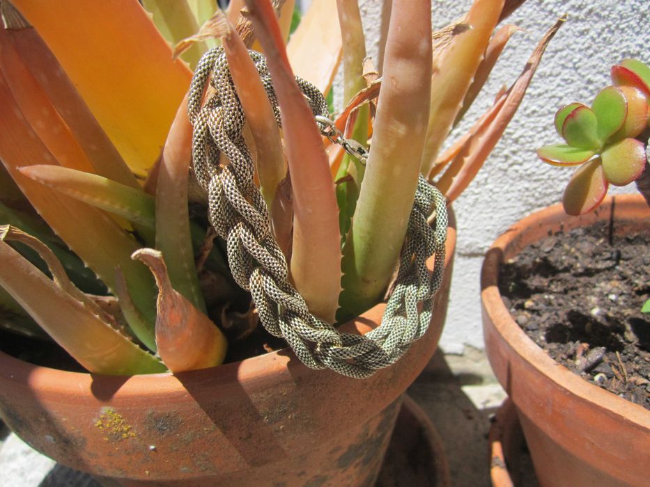 Pulseira de malha trançada ("braided mesh") vintage