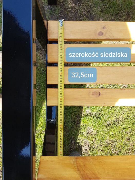 Komplet  meble ogrodowe ze stali i drewna