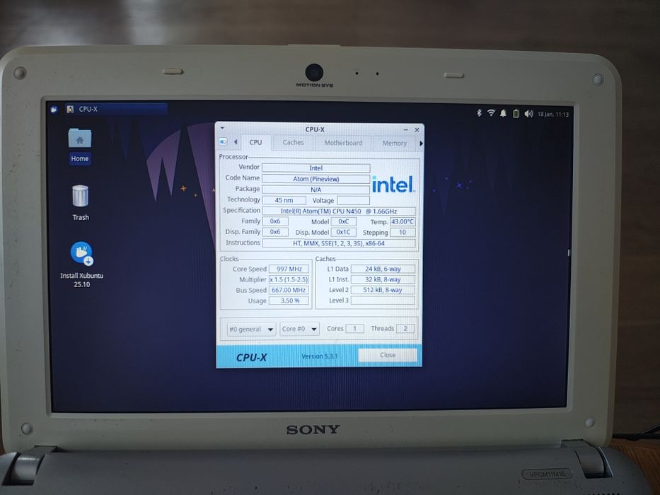 Netbook Sony Vaio PCG 21312M (VPCM11M1E)