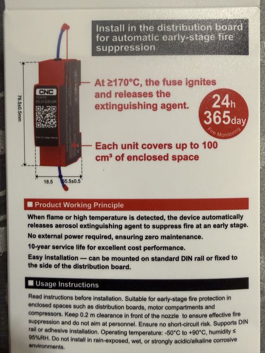 Extintor para quadro eletrico