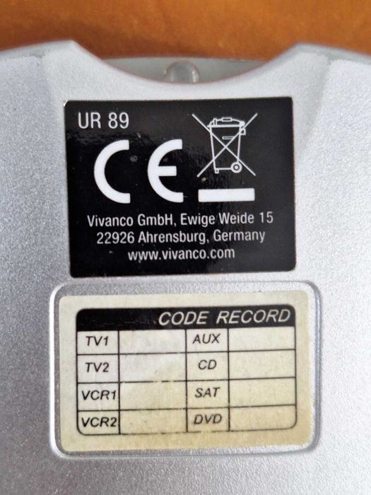 Pilot Uniwersalny 8 w 1 Vivanco UR 89 srebrny Audio Video Sat TV