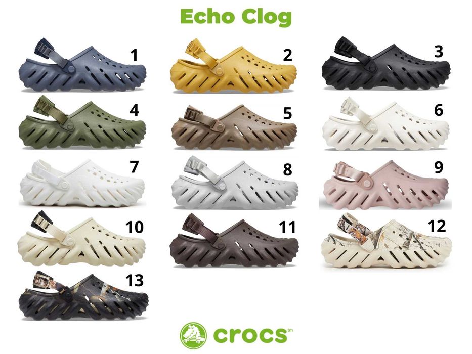 Чоловічі та жіночі Crocs Echo Clog! Крокси нові, м'які. Знижка на взуття