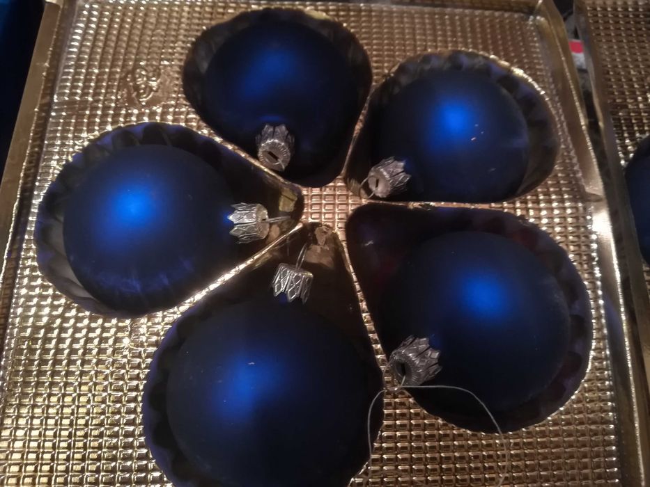 BOMBKI szklane gładkie granat 10szt.