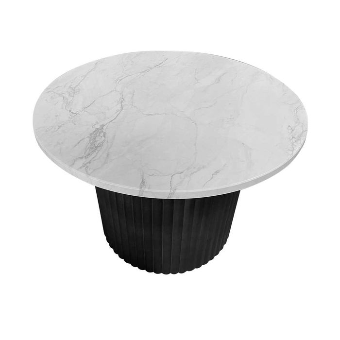 Stół okrągły z ryflowaną podstawą