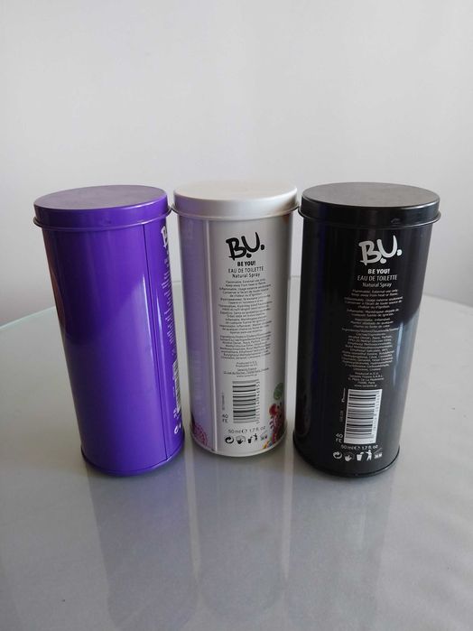 Lote 3 latas perfume, arrumação, colecionadores, decorativos, Be You