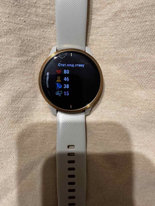 Смарт-годинник garmin venu, колір рожеве золото/бежевий оригінал
