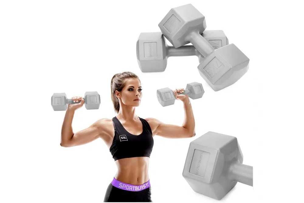 HANTLE 2x7kg hantelki CIĘŻARKI ZESTAW hantle do ćwiczeń 14kg KRA