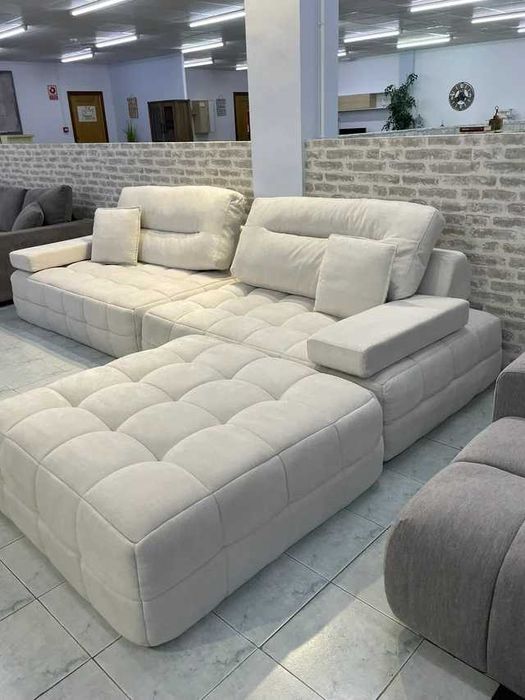 sofá chaise longue bege - entrega gratuita