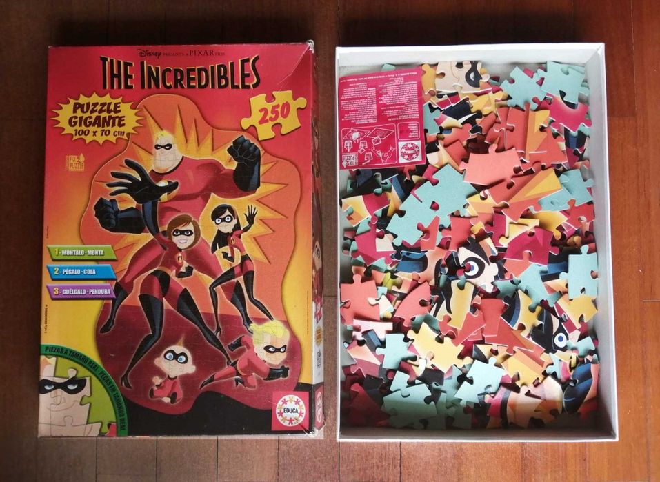 Puzzle Gigante Incríveis / Incredibles, Pixar, 1mx0,7m