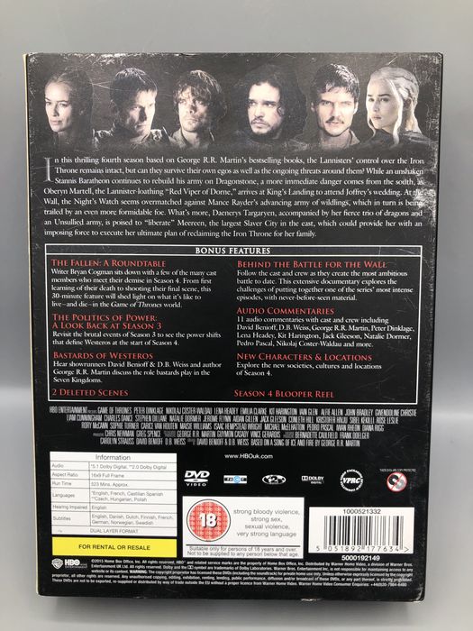 Gra o Tron – Sezon 4 – Complete Fourth Season – DVD 5 płyt