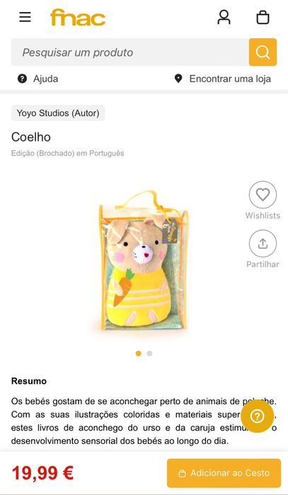 Peluche livro abracavel mocho Hugable toy book