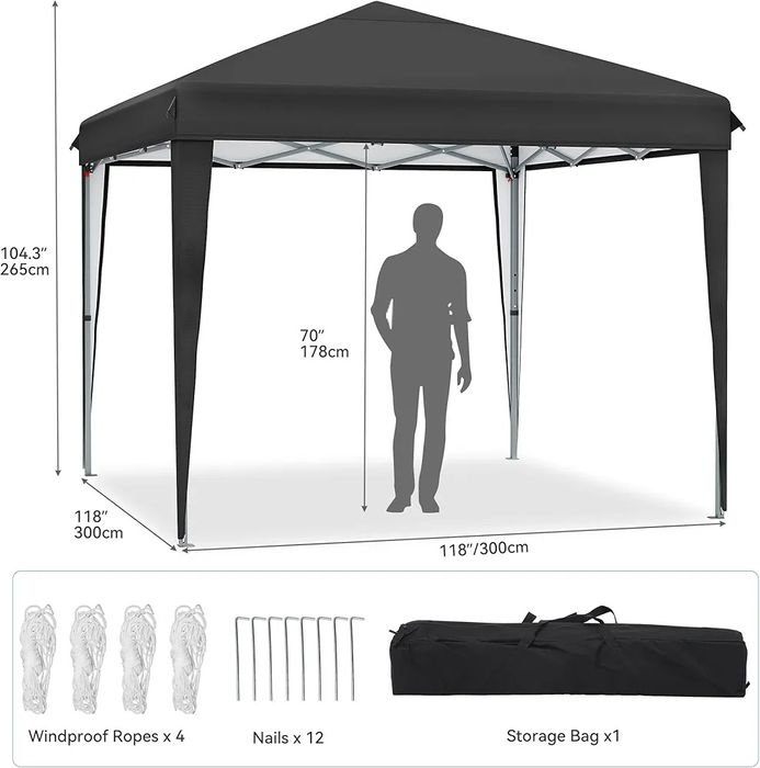 3x3m Biały szary czarny pawilon handlowy targowy targ namiot jarmark